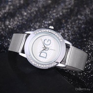DQG Dot Diamond Letter Mesh Belt Ladies Watch Mesh Belt Watch Women New Style Pin Buckle European Am