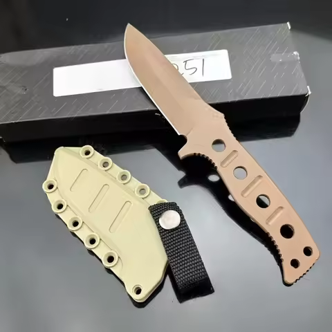 375 Adamas High-hardness Straight Knife 9Cr18Mov Steel EDC Knife for Outdoor Camping Hiking Tools A 