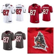 JS Tampa Bay Buccaneers NFL Football Jersey Rob Gronkowski No.87 Tshirt Tops Legend Jersey Loose Sport Tee Unisex SJ