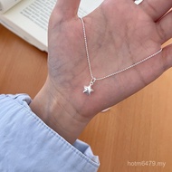 Fashion Chain Design 0832b Silver Simple Pure Five-pointed Star Star Necklace 925 Niche Clavicle Str