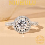 1 Carat Pt950 Round Women's Moissanite Ring Simple Temperament Ring