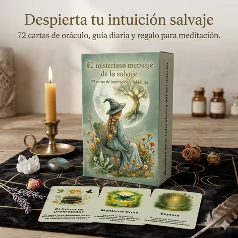 72 Spanish Oracle Cards, Tarot Deck, Divination Tool, Natural Wild Mystical Messages, Spiritual Intu