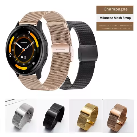 18 20 22mm Breathable Milanese Stainless Steel Strap For Garmin Venu4 Venu3 /Venu 4s 3s 2s SQ 2 /Viv