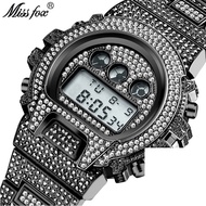 MISSFOX Multi-function G Style Shock Digital Mens Watches Top Luxury Brand LED 18K Gold Watch Men Hip Hop Male Iced Out Watches