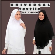 🔥Tudung Sarung 2 Layer & 3 (4XL )Heavy Chiffon Awning Scuba/Tudung Sarung Labuh Hitam & Puthi 2 & 3 