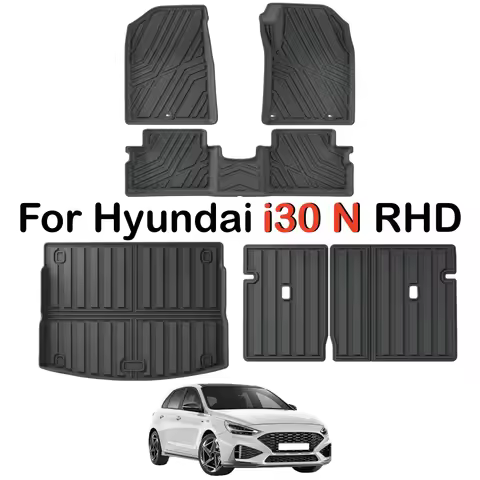 For Hyundai i30 N 2021-2025 RHD i30 Sedan N Car Carpets Trunk Mat Backrest Mat All-Weather TPE 3D Fl
