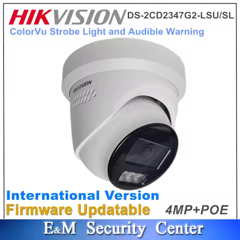 Original Hikvision DS-2CD2347G2-LSU/SL DS-2CD2347G2H-LISU/SL 4MP POE ColorVu Strobe and Audible Warn