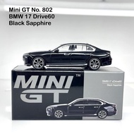 Mini GT 1/64 No.802 BMW i7 eDrive50 Black Sapphire RHD