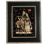 SSJS-66 Radha Krishna 10.5” x 12.5” Photo Frame Black Golden