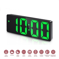 Digital LED Desktop Alarm Clock Mirror Display USB Nap Temperature Mode Green United States