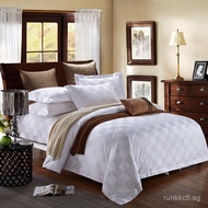 Five-star hotel linen pure cotton four-piece set Hotel and Guesthouse All-Cotton 3cm Satin Stripe Se