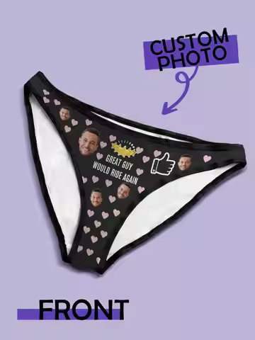 Custom Face Thong For Her Personalized Photo Underwear Valentine Gift For Girlfriend Wife Funny Gift