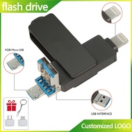 Three-in-One Multi-Function Flash Drive, Support Customized Logo, 8GB/16GB/32GB/64GB/128GB/256G B/51
