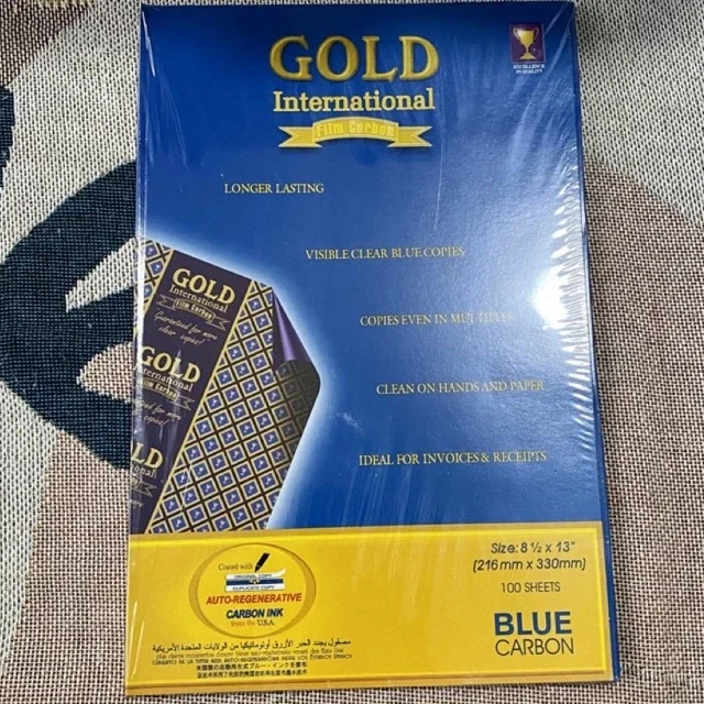 Gold International Film Carbon Paper Long (Blue/Black)100Sheets