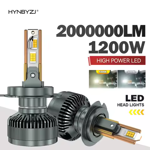 HYNBYZJ 4300k H4 LED Headlight Bulbs 2000000LM H1 H7 H11 9005 9006 Super Bright 6 Copper Tube LED He