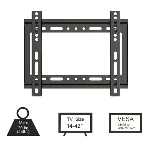 BEISHI Fixed TV Wall Mount Monitor Holder Adjustable TV Mount Bracket for 14-32 Inch TV Rack VESA 20