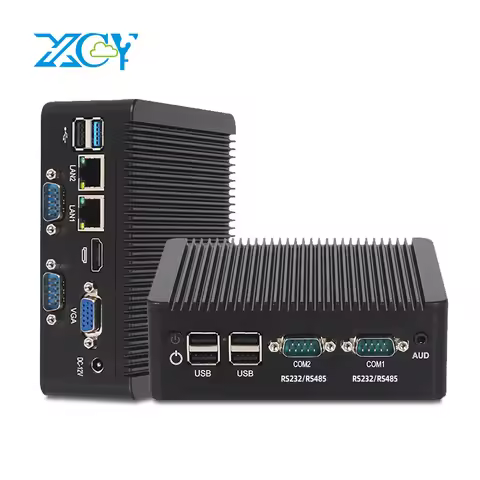 Fanless Industrial Mini PC Pentium J2900 4x Serial Ports RS232 RS485 2x Gigabit Ethernet Mini PCIe W
