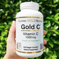 วิตามินซี Gold C 1,000 mg 240 Veggie Capsules (California Gold Nutrition®) คุณภาพ USP Grade
