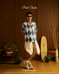 Pavil Cuban Shirt Azure Gem เสื้อเชิ้ต ผช แขนสั้น คิวบา