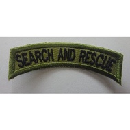 EMBROIDERED PATCH SEARCH AND RESCUE SIZE:1.25 INCH H X 3.5 INCHES W