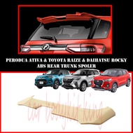 PERODUA ATIVA &amp; TOYOTA RAIZE &amp; DAIHATSU ROCKY ABS REAR TRUNK SPOILER ABS SKIRT LIP BODYKIT