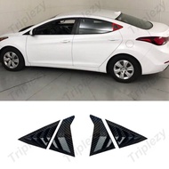 2Pcs Carbon Fiber Rear Triangle Side Vent Window Scoop Louver Cover Trim ABS Sticker Styling Accesso