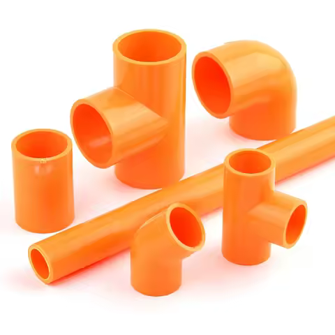 Orange PVC Pipe Connector 20~50mm Direct Tee 90° Elbow Joint Garden Irrigation DIY Fittings Aquarium