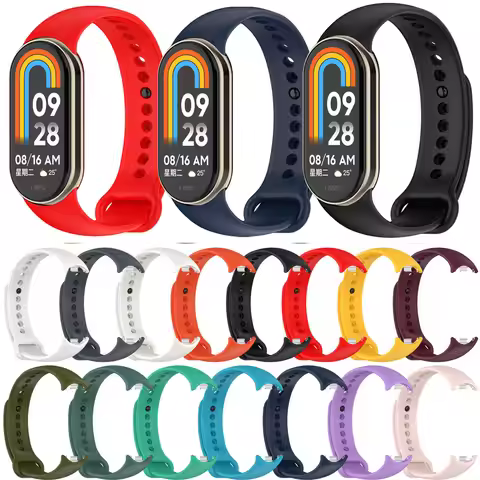 For Xiaomi Mi Band 8 Smartband Strap Correa Silicone Wristband Bracelet Watchband mi band 8 ремешок 