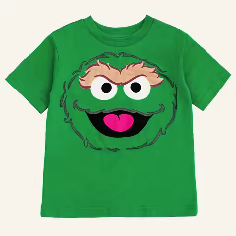 Summer T-shirts Elmo Oscar Big Bird Biscuit Monster Cute Cartoon Character Sesame Street Men's and W