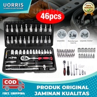 Kunci SOK 46 PC Set Socket (1/4 ") Full Lengkap Socket Tool Kit Pas Ring L 46 sets of Auto Repair To