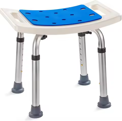 Dr. Kay's Shower Chair for Inside Bathroom, 350 lbs Capacity, Adjustable Height 14.5-19.5