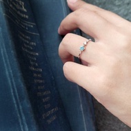 藍色星星。3mm磷灰石925銀戒指  開口戒