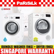 (Bulky)(Bundle) Bosch WAW28480SG Series 8 Front Load Washing machine (9kg) + WTW85400SG Series 6 Heat Pump Tumble Dryer (9kg)