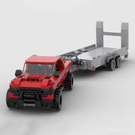 Dodge Ram Style Red Pickup Truck with Gray Trailer Building Blocks Toy 541 PCS DIY Assembly Kit for 