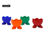 4 PCS Colorful Soft Silicone Egg Cup Boiled Egg Serving Cup Egg Tray Egg Holders Stands