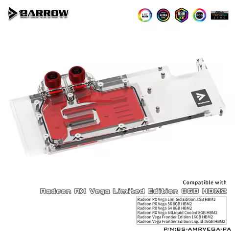 BARROW Full Cover Graphics Card Block use for AMD Radeon RX VEGA 64 / Public Version VEGA 56 Frontie