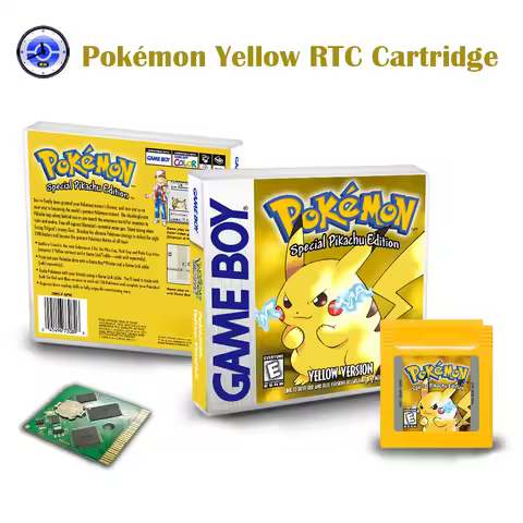 Pokémon GBC/GB RTC Game Card Pokémon Red Yellow Blue Green Gold Silver Crystal Game Card US Version 