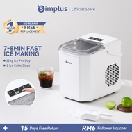 Simplus Portable Electric Auto Bullet Ice Maker (12kg/24H) 6Min Fast Icing 2 Size 60 Ice Cubes withi