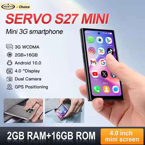 SERVO S27 MINI 3G Pocket Smart Phone Android 10.0 OS Play Store 2GB+16GB WiFi Hotspot Dual SIM 4.0" 