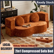 Lazy Sofa 2in1 Compressed Sofa Bed Removable Washable Cover Space-Saving Foldable Apartment Modern S