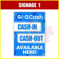 ☇ ☈  ⏧ GCash Cash-in Cash-out Rates Signage