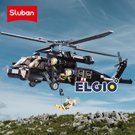 ELGIO Sluban Bricks Helikopter UH-60 Medical Army Helicopter B1012