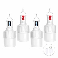 Rechargeable Camping Lantern [4 Pack] - WdtPro Portable LED Camping Lanterns with Hanging Hooks， 3 M