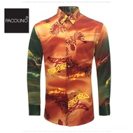 Pacolino Long Sleeve Printed Batik Shirt - Green Colour BK7922