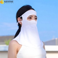 KESTRE Summer Sunscreen Mask, Anti-UV Ice Silk Bib Ice Silk Mask, Breathable Sunscreen Veil Face Gini Mask Sun Protection Women Neckline Mask Cycling