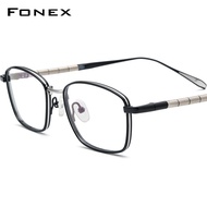 FONEX ไทเทเนียมบริสุทธิ์แว่นตากรอบผู้ชาย2022ใหม่วินเทจสแควร์แว่นตาสายตาสั้นแว่นตาแสง F85723