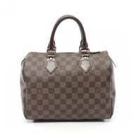 【日本直送】 LOUIS VUITTON LOUIS VUITTON Speedy25 烏黑色棋盤格 手提包 PVC 真皮 棕色