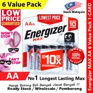 【6 Value Pack】Energizer MAX AA Battery Powerseal #E91 #Bonus #Pack #Energizer #MAX #AA #Battery #Pow