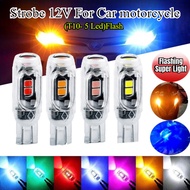T10 W5W lens Led Flash Strobe Bulb 194 WY5W Flashing Interior Parking License Plate Signal Lamp 12V 