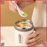 Lucky Porridge Incubator, Rice Container, THERMAL SOUP FREE SPOON, 304 Stainless Steel Inner Tube, D